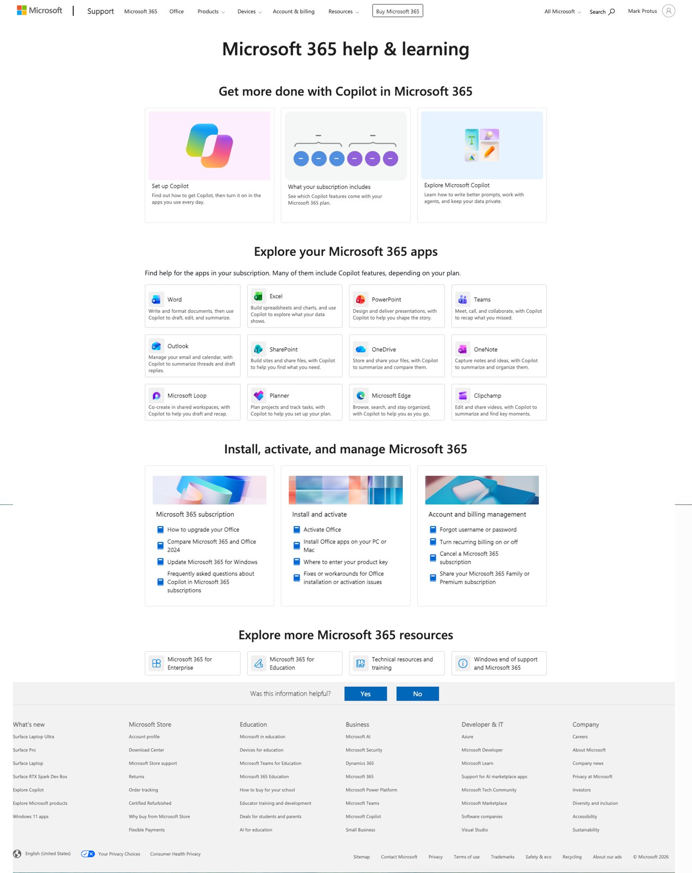 Microsoft 365 help and learning, still running today